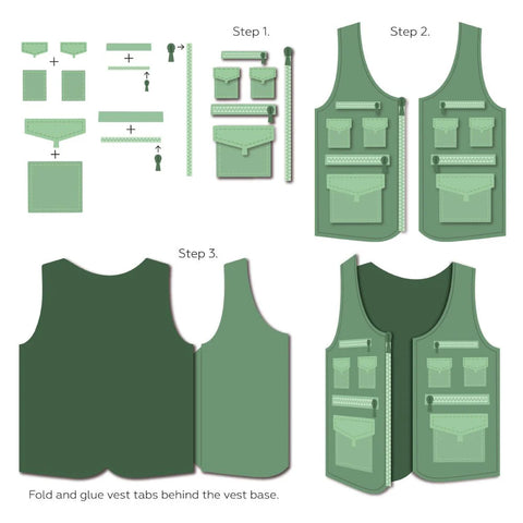 Honey Bee - Lovely Layer: Fishing Vest A2 Card Base Dies