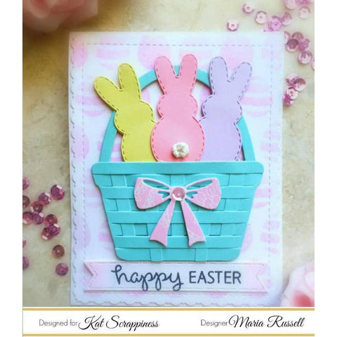 Kat Scrappiness - Stitched Easter Bunny Outline Die